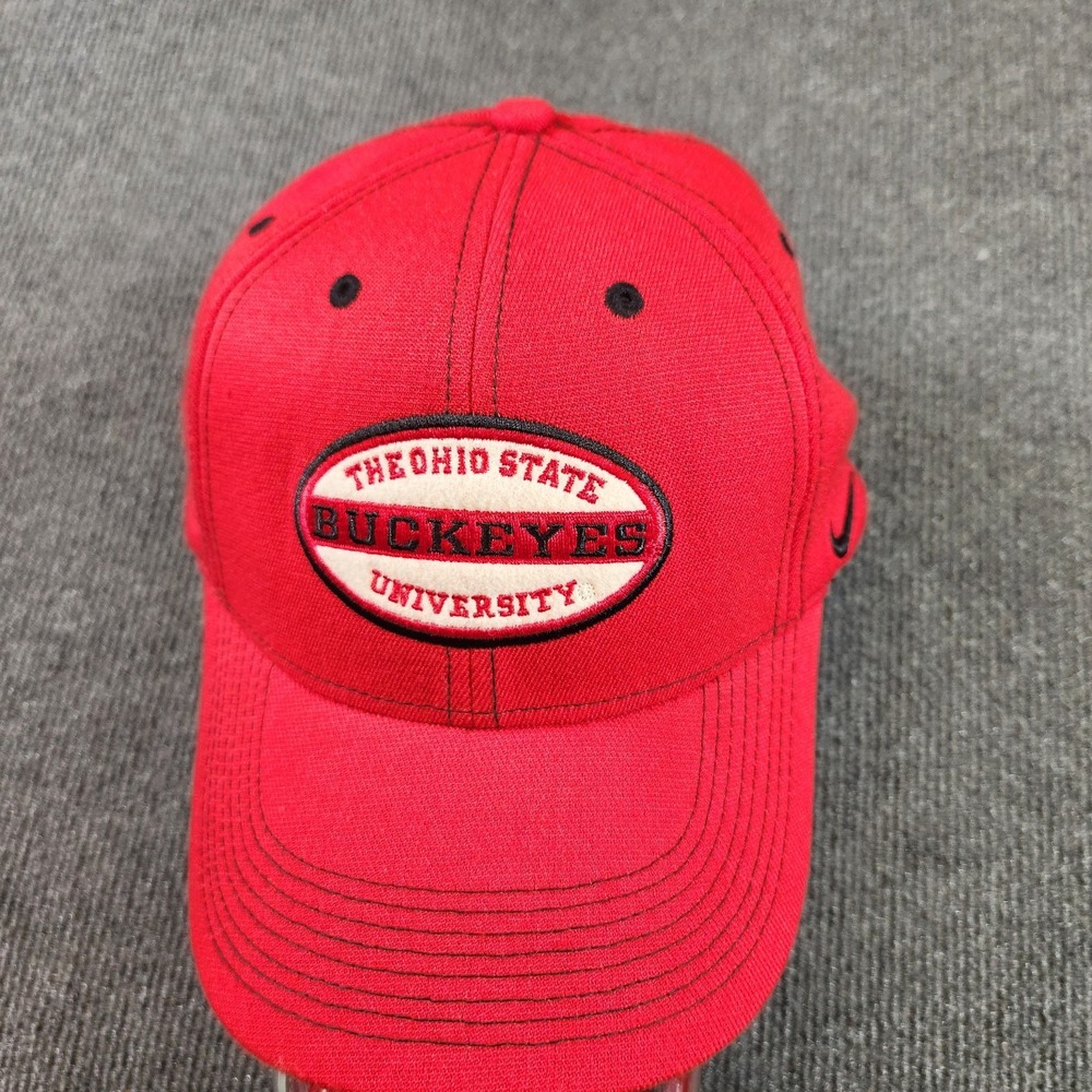 Ohio State Buckeyes Hat One Size Swoosh Flex Nike Team Wool Blend Red NCAA Y2K